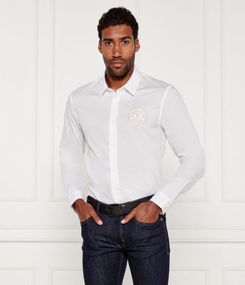 Koszula męska z klasycznym kołnierzykiem Versace Jeans Couture ze sklepu: Gomez Fashion Store w kategorii: Koszule męskie - zdjęcie 874714-BD9-10338_VR255M000042003