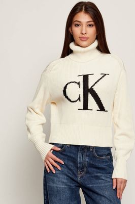 Sweter damski casual Calvin Klein Jeans ze sklepu: Gomez Fashion Store w kategorii: Swetry damskie - zdjęcie 874714-BD9-10338_CJ255W000032101