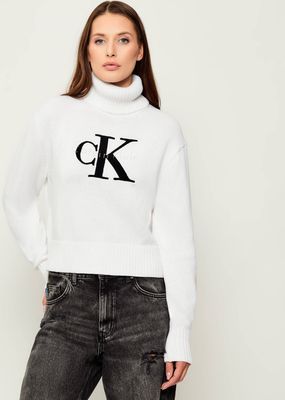 Sweter damski na zimę casual Calvin Klein Jeans ze sklepu: Gomez Fashion Store w kategorii: Swetry damskie - zdjęcie 874714-BD9-10338_CJ255W000034C65