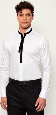 Koszula męska z klasycznym kołnierzykiem Karl Lagerfeld ze sklepu: Gomez Fashion Store w kategorii: Koszule męskie - zdjęcie 874714-BD9-10338_KL255M000071141