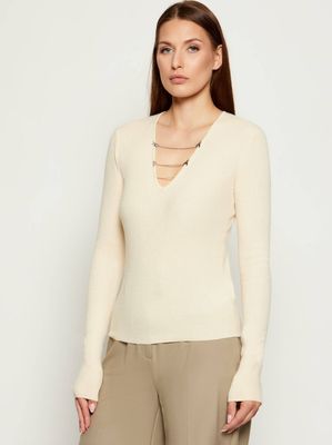 Patrizia Pepe - Sweter damski na zimę casual ze sklepu: Gomez Fashion Store w kategorii: Swetry damskie - zdjęcie 874714-BD9-10338_PK255W000039640