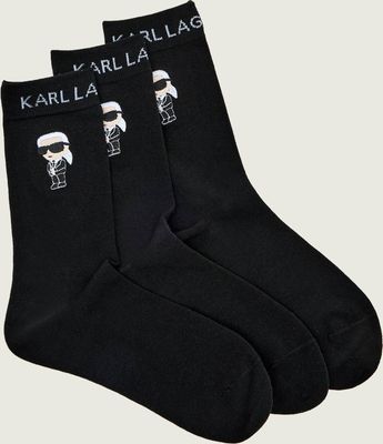 Karl Lagerfeld - Skarpetki damskie w nadruki ze sklepu: Gomez Fashion Store w kategorii: Skarpetki damskie - zdjęcie 874714-BD9-10338_KL255M000137666
