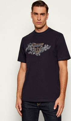 Guess - T-shirt męski w stylu młodzieżowym ze sklepu: Gomez Fashion Store w kategorii: T-shirty męskie - zdjęcie 874714-BD9-10338_GJ255M000012B07
