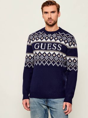 Sweter męski w stylu młodzieżowym Guess ze sklepu: Gomez Fashion Store w kategorii: Swetry męskie - zdjęcie 874714-BD9-10338_GJ255M000041B07