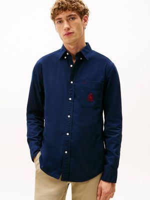 Koszula męska z kołnierzykiem button down jesienna Tommy Hilfiger ze sklepu: Gomez Fashion Store w kategorii: Koszule męskie - zdjęcie 874714-BD9-10338_TH255M000194O35