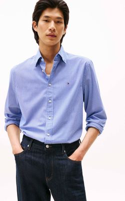 Koszula męska elegancka z kołnierzykiem button down Tommy Hilfiger ze sklepu: Gomez Fashion Store w kategorii: Koszule męskie - zdjęcie 874714-BD9-10338_TH255M000286F37