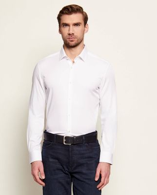 Koszula męska z klasycznym kołnierzykiem HUGO ze sklepu: Gomez Fashion Store w kategorii: Koszule męskie - zdjęcie 874714-BD9-10338_BU255M000028199