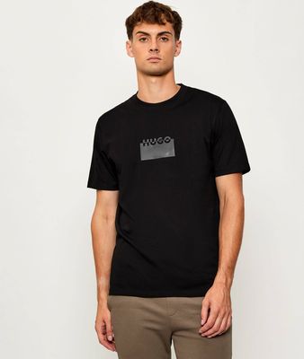T-shirt męski w stylu młodzieżowym na wiosnę HUGO ze sklepu: Gomez Fashion Store w kategorii: T-shirty męskie - zdjęcie 874714-BD9-10338_BU255M000108001