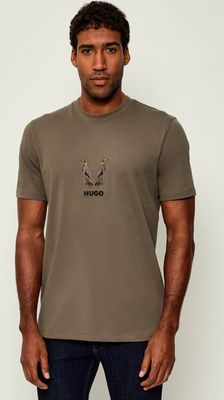 T-shirt męski HUGO ze sklepu: Gomez Fashion Store w kategorii: T-shirty męskie - zdjęcie 874714-BD9-10338_BU255M000121032