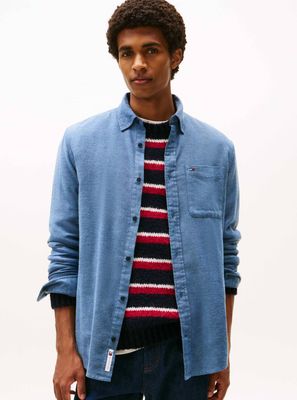 Koszula męska z kołnierzykiem button down Tommy Jeans ze sklepu: Gomez Fashion Store w kategorii: Koszule męskie - zdjęcie 874714-BD9-10338_TM255M000103072