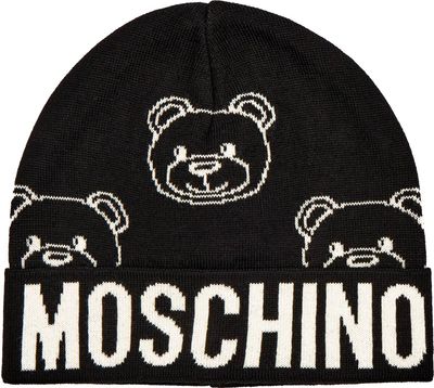Czapka zimowa damska Moschino ze sklepu: Gomez Fashion Store w kategorii: Czapki zimowe damskie - zdjęcie 874714-BD9-10338_MO255W000018116
