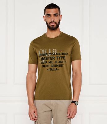 Aeronautica Militare - T-shirt męski w stylu młodzieżowym ze sklepu: Gomez Fashion Store w kategorii: T-shirty męskie - zdjęcie 874714-BD9-10338_AM254M000010381