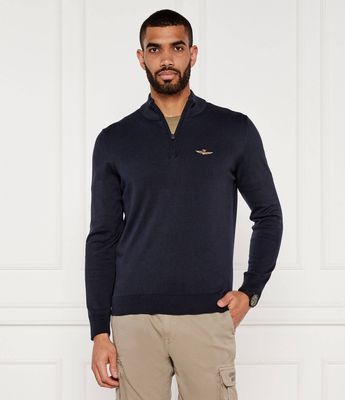 Sweter męski casual Aeronautica Militare ze sklepu: Gomez Fashion Store w kategorii: Swetry męskie - zdjęcie 874714-BD9-10338_AM254M000015001