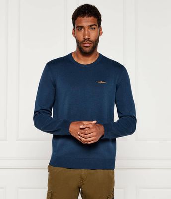 Sweter męski na zimę Aeronautica Militare ze sklepu: Gomez Fashion Store w kategorii: Swetry męskie - zdjęcie 874714-BD9-10338_AM254M000017380