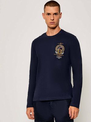 T-shirt męski jesienny Aeronautica Militare ze sklepu: Gomez Fashion Store w kategorii: T-shirty męskie - zdjęcie 874714-BD9-10338_AM255M000012001
