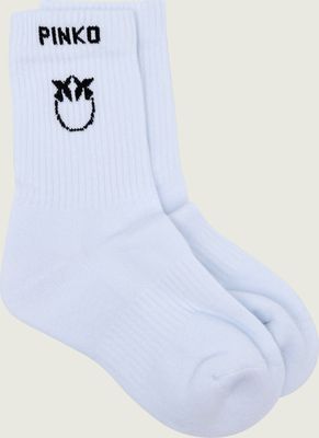 Skarpetki damskie z haftem Pinko ze sklepu: Gomez Fashion Store w kategorii: Skarpetki damskie - zdjęcie 874714-BD9-10338_PI255W000017610