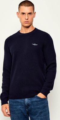 Sweter męski casualowy Aeronautica Militare ze sklepu: Gomez Fashion Store w kategorii: Swetry męskie - zdjęcie 874714-BD9-10338_AM255M000075001