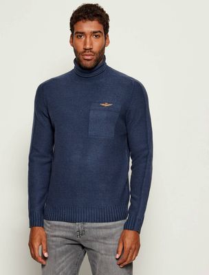 Sweter męski casualowy Aeronautica Militare ze sklepu: Gomez Fashion Store w kategorii: Swetry męskie - zdjęcie 874714-BD9-10338_AM255M000004001