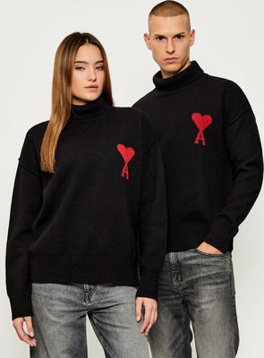 Sweter damski na zimę casualowy AMI Paris ze sklepu: Gomez Fashion Store w kategorii: Swetry damskie - zdjęcie 874714-BD9-10338_AI255U000010027