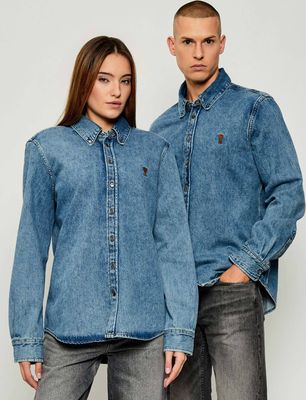 Koszula męska na jesień AMI Paris ze sklepu: Gomez Fashion Store w kategorii: Koszule męskie - zdjęcie 874714-BD9-10338_AI255U000024019