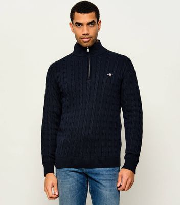 granatowy Sweter męski casual Gant ze sklepu: Gomez Fashion Store w kategorii: Swetry męskie