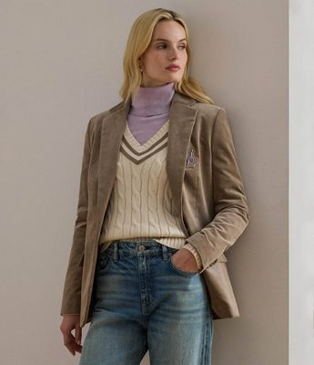 Marynarka jesienny elegancki LAUREN RALPH LAUREN ze sklepu: Gomez Fashion Store w kategorii: Marynarki damskie - zdjęcie 874714-BD9-10338_RL255W00002098R