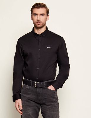 Koszula męska z klasycznym kołnierzykiem BOSS GREEN ze sklepu: Gomez Fashion Store w kategorii: Koszule męskie - zdjęcie 874714-BD9-10338_BG261M000018002
