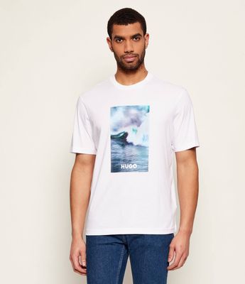 Hugo Blue - T-shirt męski młodzieżowy ze sklepu: Gomez Fashion Store w kategorii: T-shirty męskie - zdjęcie 874714-BD9-10338_BJ261M000028100