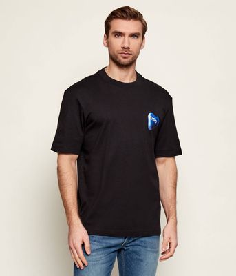 Hugo Blue - T-shirt męski wiosenny casual ze sklepu: Gomez Fashion Store w kategorii: T-shirty męskie - zdjęcie 874714-BD9-10338_BJ261M000042001