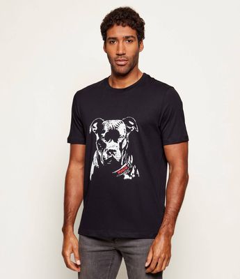 T-shirt męski w stylu młodzieżowym wiosenny HUGO ze sklepu: Gomez Fashion Store w kategorii: T-shirty męskie - zdjęcie 874714-BD9-10338_BU261M000015001