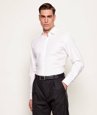Koszula męska na wiosnę elegancka HUGO ze sklepu: Gomez Fashion Store w kategorii: Koszule męskie - zdjęcie 874714-BD9-10338_BU261M000050199