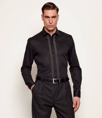 Koszula męska z klasycznym kołnierzykiem HUGO ze sklepu: Gomez Fashion Store w kategorii: Koszule męskie - zdjęcie 874714-BD9-10338_BU261M000052001