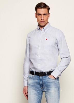 Koszula męska z kołnierzykiem button down HUGO ze sklepu: Gomez Fashion Store w kategorii: Koszule męskie - zdjęcie 874714-BD9-10338_BU261M000060513
