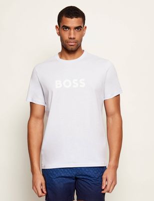 T-shirt męski na wiosnę w stylu młodzieżowym BOSS BLACK ze sklepu: Gomez Fashion Store w kategorii: T-shirty męskie - zdjęcie 874714-BD9-10338_BW261M000068531