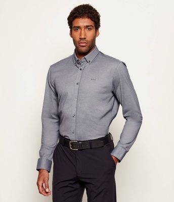 BOSS BLACK - Koszula męska jesienna z klasycznym kołnierzykiem ze sklepu: Gomez Fashion Store w kategorii: Koszule męskie - zdjęcie 874714-BD9-10338_BB261M000010029