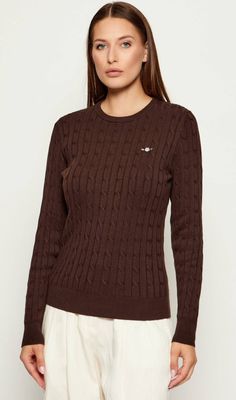 Sweter damski casual Gant ze sklepu: Gomez Fashion Store w kategorii: Swetry damskie - zdjęcie 874714-BD9-10338_GA255W000036014