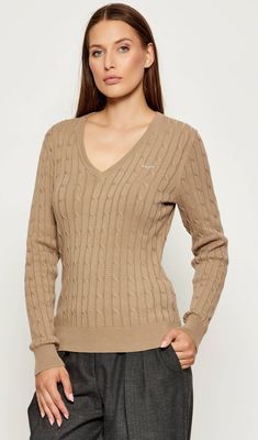Sweter damski na zimę Gant ze sklepu: Gomez Fashion Store w kategorii: Swetry damskie - zdjęcie 874714-BD9-10338_GA255W000037000