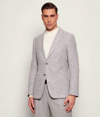 Marynarka męska na wiosnę elegancka BOSS BLACK ze sklepu: Gomez Fashion Store w kategorii: Marynarki męskie - zdjęcie 874714-BD9-10338_BB261M000125041
