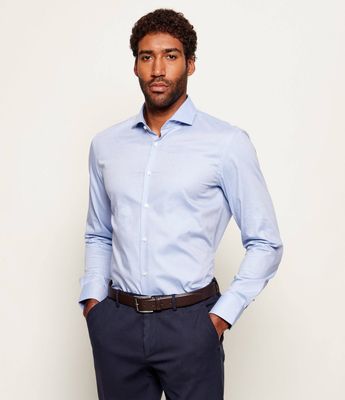 Koszula męska z klasycznym kołnierzykiem elegancka BOSS BLACK ze sklepu: Gomez Fashion Store w kategorii: Koszule męskie - zdjęcie 874714-BD9-10338_BB261M000139451