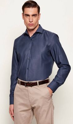 Koszula męska na wiosnę z klasycznym kołnierzykiem BOSS BLACK ze sklepu: Gomez Fashion Store w kategorii: Koszule męskie - zdjęcie 874714-BD9-10338_BB261M000140468