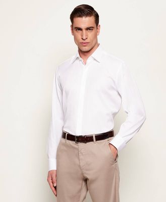 Koszula męska z klasycznym kołnierzykiem BOSS BLACK ze sklepu: Gomez Fashion Store w kategorii: Koszule męskie - zdjęcie 874714-BD9-10338_BB261M000161100