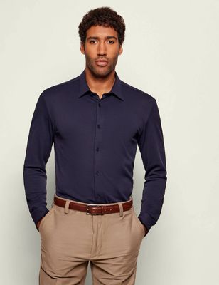 Koszula męska z klasycznym kołnierzykiem BOSS BLACK ze sklepu: Gomez Fashion Store w kategorii: Koszule męskie - zdjęcie 874714-BD9-10338_BB261M000187404