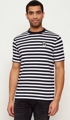T-shirt męski casual Karl Lagerfeld ze sklepu: Gomez Fashion Store w kategorii: T-shirty męskie - zdjęcie 874714-BD9-10338_KL261M000019991