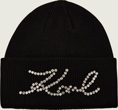 Czapka zimowa damska Karl Lagerfeld ze sklepu: Gomez Fashion Store w kategorii: Czapki zimowe damskie - zdjęcie 874714-BD9-10338_KL255W000163087