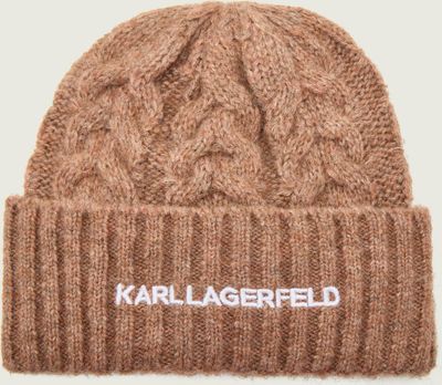 Czapka zimowa damska Karl Lagerfeld ze sklepu: Gomez Fashion Store w kategorii: Czapki zimowe damskie - zdjęcie 874714-BD9-10338_KL255W000165E10