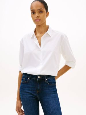 Koszula damska na wiosnę Tommy Hilfiger ze sklepu: Gomez Fashion Store w kategorii: Koszule damskie - zdjęcie 874714-BD9-10338_TH261W000054H83