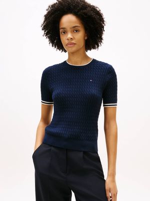 Sweter damski casual Tommy Hilfiger ze sklepu: Gomez Fashion Store w kategorii: Swetry damskie - zdjęcie 874714-BD9-10338_TH261W000067I28