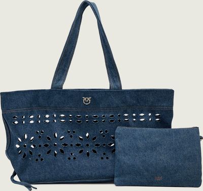 Shopper bag wakacyjna Pinko ze sklepu: Gomez Fashion Store w kategorii: Torby Shopper bag - zdjęcie 874714-BD9-10338_PI261W000167E37