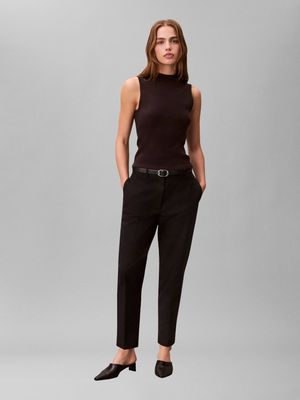 Spodnie damskie na jesień casualowe Calvin Klein ze sklepu: Gomez Fashion Store w kategorii: Spodnie damskie - zdjęcie 874714-BD9-10338_CK255W000177544