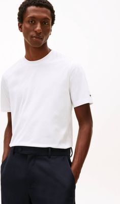 T-shirt męski na lato Tommy Hilfiger ze sklepu: Gomez Fashion Store w kategorii: T-shirty męskie - zdjęcie 874714-BD9-10338_TH262M000153D97